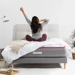 Mercado Do Colchão Matelas Luxury - ressorts ensachés et mousse viscoélastique, tissu Aloe Vera, 1400 x 1900 mm, ép. 27 cm