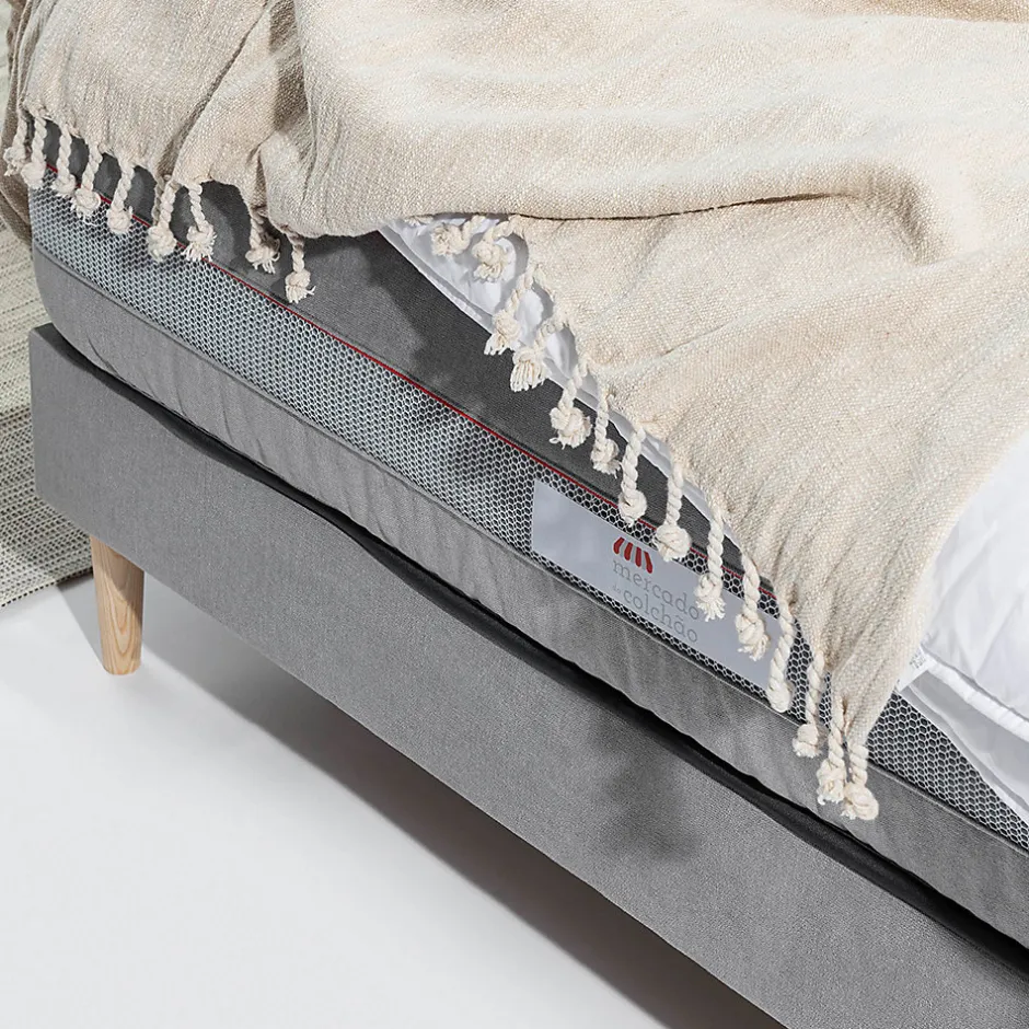 Mercado Do Colchão Matelas Luxury - ressorts ensachés et viscoélastique pour un soutien adaptatif, 27 cm.