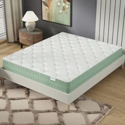 November Matelas Maia - Mousse Végétale à Mémoire de Forme & Coutil Aloe Vera - Matériaux Responsables - (140 x 190 cm) - Épaisseur 22cm
