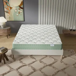 November Matelas Maia - Mousse Végétale à Mémoire de Forme & Coutil Aloe Vera - Matériaux Responsables - (140 x 190 cm) - Épaisseur 22cm