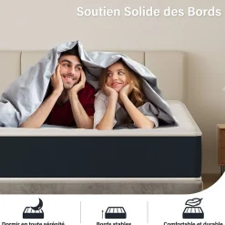 Teeno Matelas mousse 140x200, 32 cm Matelas en mousse, Advanced Sleep Care, Respirant, Zone 7, réversible des deux côtés