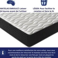 Dagostino Home Matelas Mousse 135x190 Cesar, Ferme, Réversible, Côté Été/hiver, H30 Cm