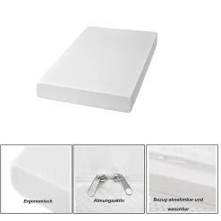 Okwish Matelas mousse 90x200 cm - Matelas H3, respirant et antidérapant - Mousse - Sans matelas - Blanc Best