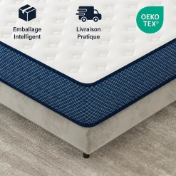 Teeno Matelas mousse 140x200 cm, epaisseur 30 cm Ferme 7 zones de confort en mousse, Réversible Soutien Parfait