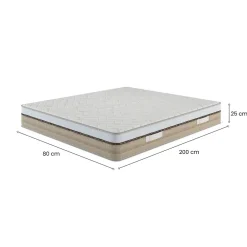Talamo Italia Matelas mousse 80x200 cm accueil dynamique soutien moelleux epaisseur 25 cm housse de matelas