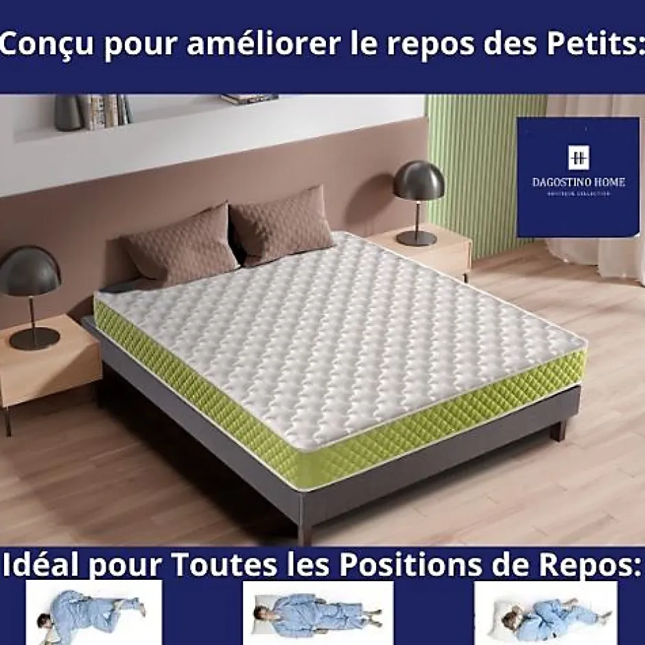 Dagostino Home Matelas Mousse 135x190 Evergreen, Ferme, Réversible, Côté Été/hiver, H15 Cm Outlet