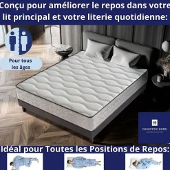 Dagostino Home Matelas Mousse 140x190 Firenza, Ferme, Réversible, Côté Été/hiver, H25 Cm Hot