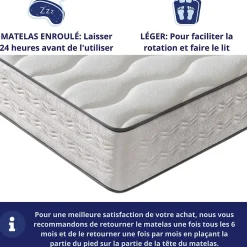Dagostino Home Matelas Mousse 140x190 Firenza, Ferme, Réversible, Côté Été/hiver, H25 Cm Hot