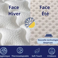 Dagostino Home Matelas Mousse 140x200 Florida, Ferme, Réversible, Côté Été/hiver, H20 Cm