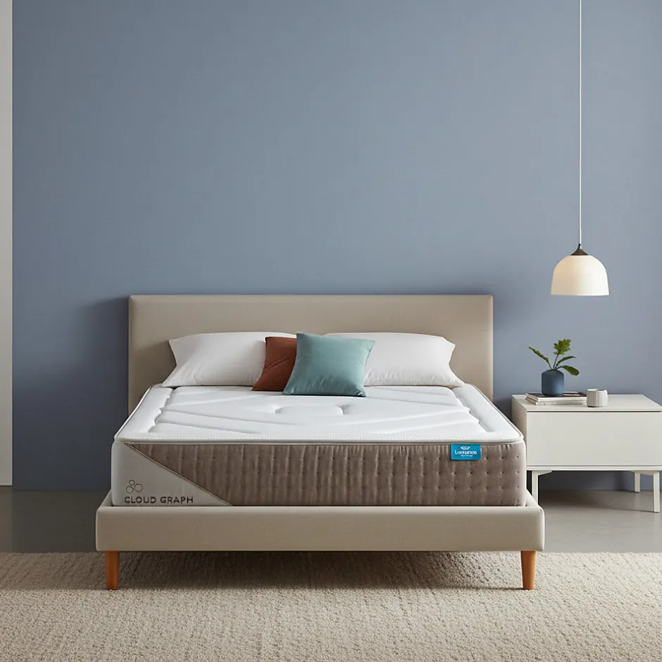 Leafsleep Matelas Nature Cloud Graph Taille 190 x 150 cm Hauteur 28 cm