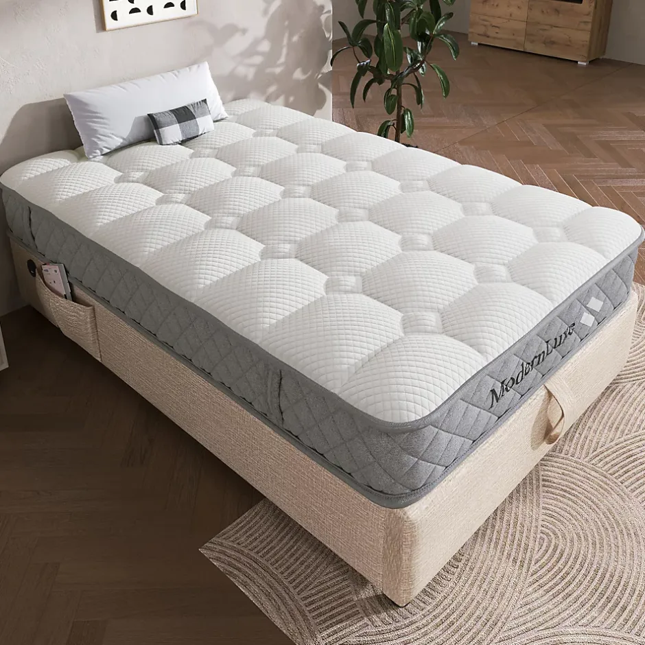 Okwish Matelas Orthopédique 90x200 cm, 7 Zones de Confort, Ressorts ensachés et Mousse Froid, Soutien H3 Moyenne Ferme, H 20 cm, Blanc Outlet