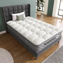 Okwish Matelas Orthopédique 90x200 cm, 7 Zones de Confort, Ressorts ensachés et Mousse Froid, Soutien H3 Moyenne Ferme, H 20 cm, Blanc Outlet