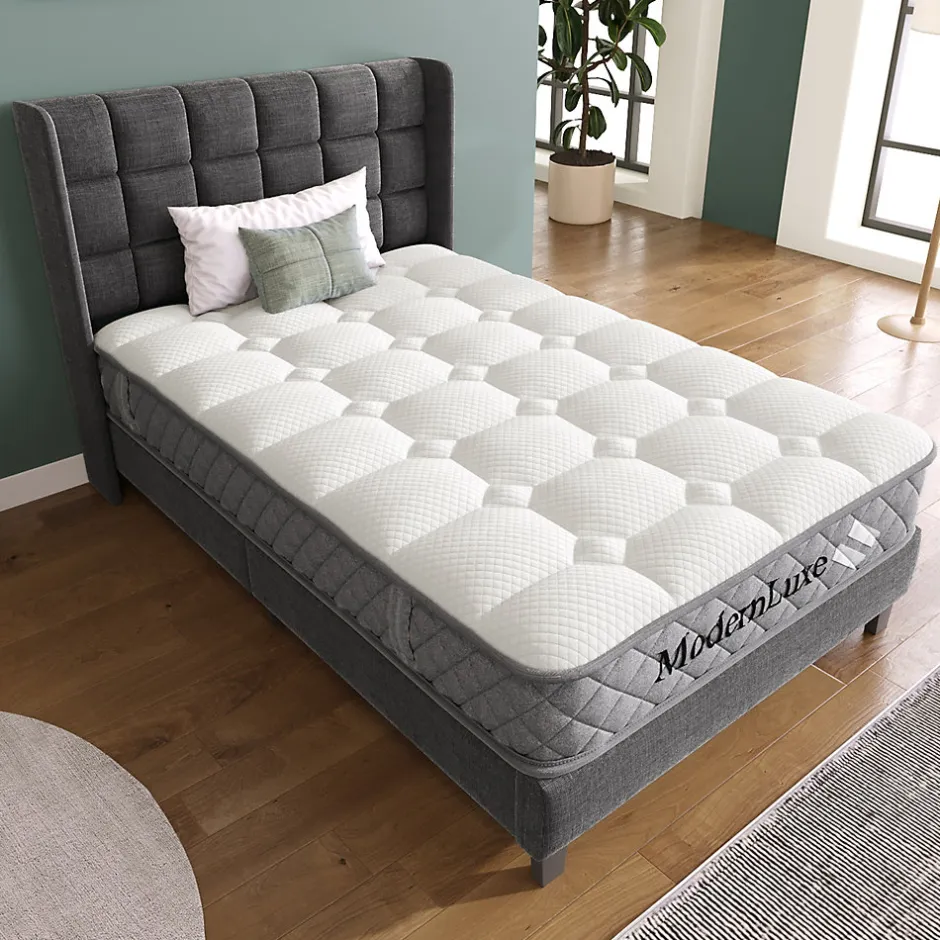 Okwish Matelas Orthopédique 90x200 cm, 7 Zones de Confort, Ressorts ensachés et Mousse Froid, Soutien H3 Moyenne Ferme, H 20 cm, Blanc Outlet
