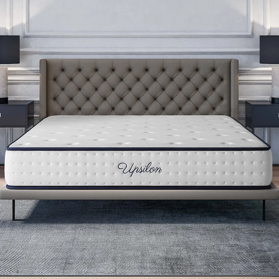 Cosmos Matelas ressorts - 160x200 - 24 cm - Hybride - Blue Latex - Couchage Indépendant - Confort Mi-Ferme - Réversible - Upsilon