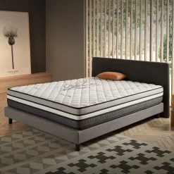 Naturalex Matelas Ressorts Ensachés Trilux - 140x190 - 24 cm - Mémoire de forme - Blue Latex - Couchage Indépendant - Réversible - 7 zones Discount