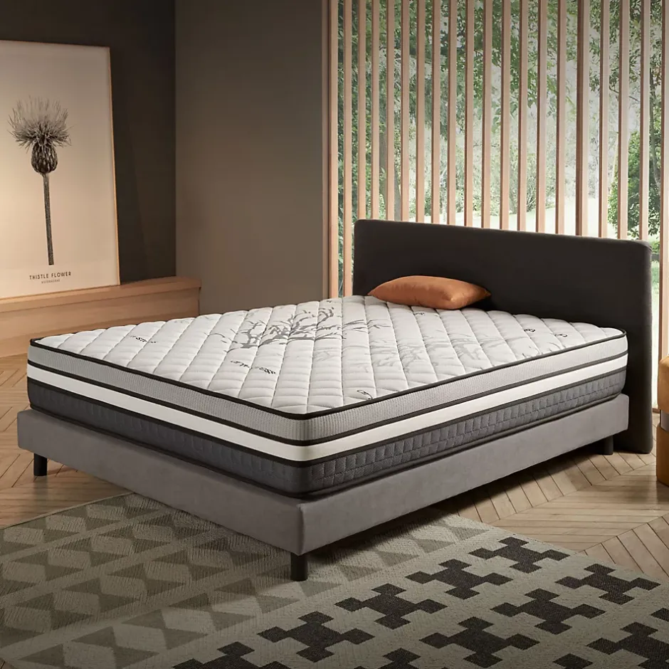 Naturalex Matelas Ressorts Ensachés Trilux - 180x200 - 24 cm - Mémoire de forme - Blue Latex - Couchage Indépendant - Réversible - 7 zones Clearance