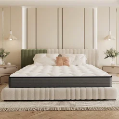 Teeno Matelas Ressorts 90x190x20cm, Confort, 7 Zones Ergonomique