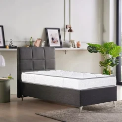 Juanio Matelas RONA 90x190 cm, réversible en mousse Memosoft100 à mémoire de forme et indépendance du couchage, épaisseur 20cm Clearance