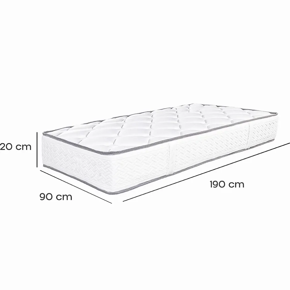 Juanio Matelas RONA 90x190 cm, réversible en mousse Memosoft100 à mémoire de forme et indépendance du couchage, épaisseur 20cm Clearance