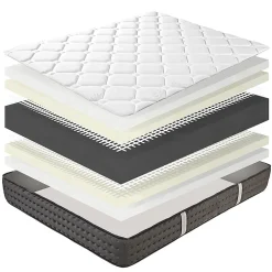 Juanio Matelas SAJA, réversible en mousse 3D, face été/ hiver, mémoire de forme, indépendance du couchage - 140 X 190 X 20 cm