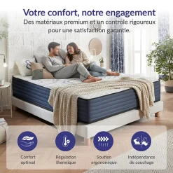 Naturalex Matelas 90x200 à mémoire de forme - Épaisseur 15 cm - Blue Latex - 7 zones de confort - Hypoallergénique - Perfect Dream