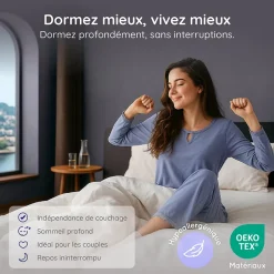 Cosmos Matelas 90x200 - Mousse mémoire de forme - Blue Latex - Confort Équilibré - 7 zones - Réversible - Durable - Upsilon Sale