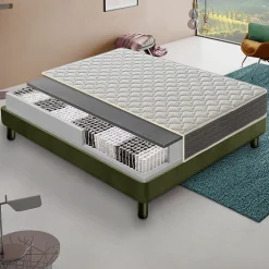 Materassiedoghe Matelas 90x190 800 ressorts ensachés - Mousse orthopédique 6 cm - Elastique et indéformable - Rigidité H4