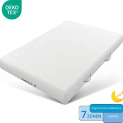 Okwish Matelas 160x200 cm - Ergonomique 7 Zones avec Mousse Froide, Confort H2 H3, Housse Amovible Lavable à Fermeture Éclair - Blanc
