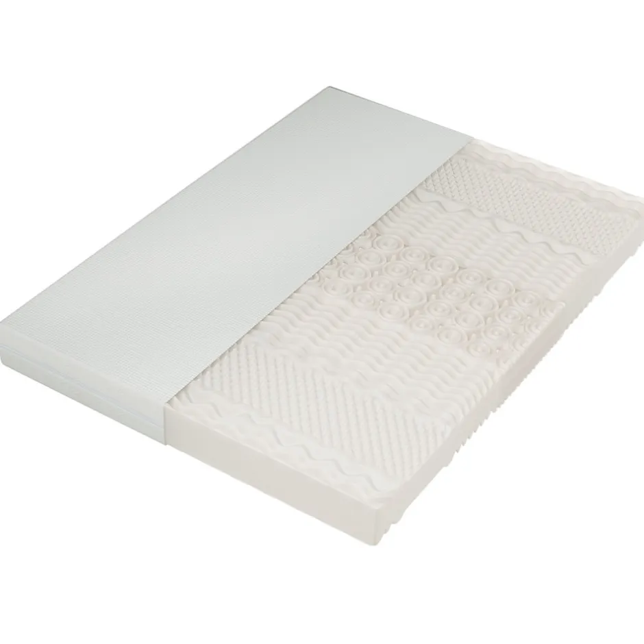 Okwish Matelas 160x200 cm - Ergonomique 7 Zones avec Mousse Froide, Confort H2 H3, Housse Amovible Lavable à Fermeture Éclair - Blanc