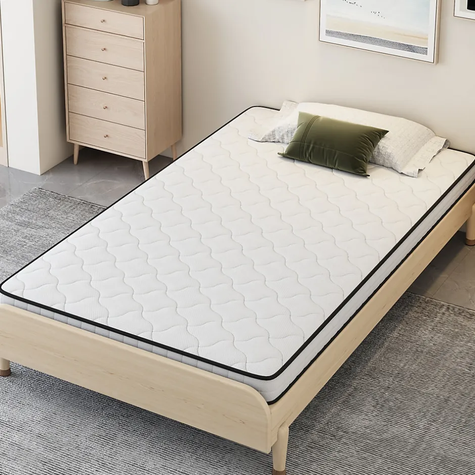 Okwish Matelas 90x200 cm - Matelas Ressorts avec Soutien Lombaire Ergonomique pour Enfant et Ado - Tissu, Métal, Roulé, Blanc Outlet