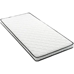 Okwish Matelas 90x200 cm - Matelas Ressorts avec Soutien Lombaire Ergonomique pour Enfant et Ado - Tissu, Métal, Roulé, Blanc Outlet