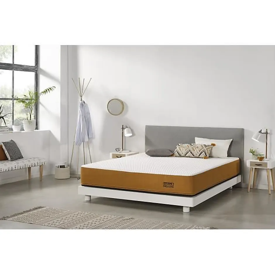 Eccox Matelas 140x190 cm de luxe exclusif Mémoire de forme spécial pour surpoids epaisseur 25 cm +/- 2 fermeté moyenne à élevée.