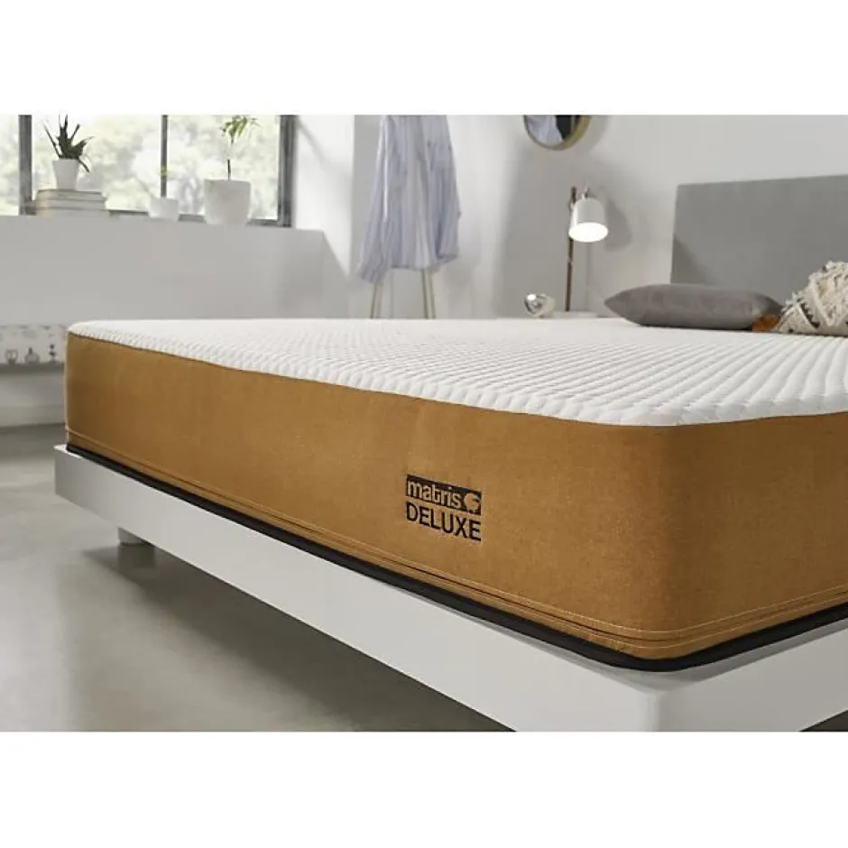 Eccox Matelas 140x190 cm de luxe exclusif Mémoire de forme spécial pour surpoids epaisseur 25 cm +/- 2 fermeté moyenne à élevée.