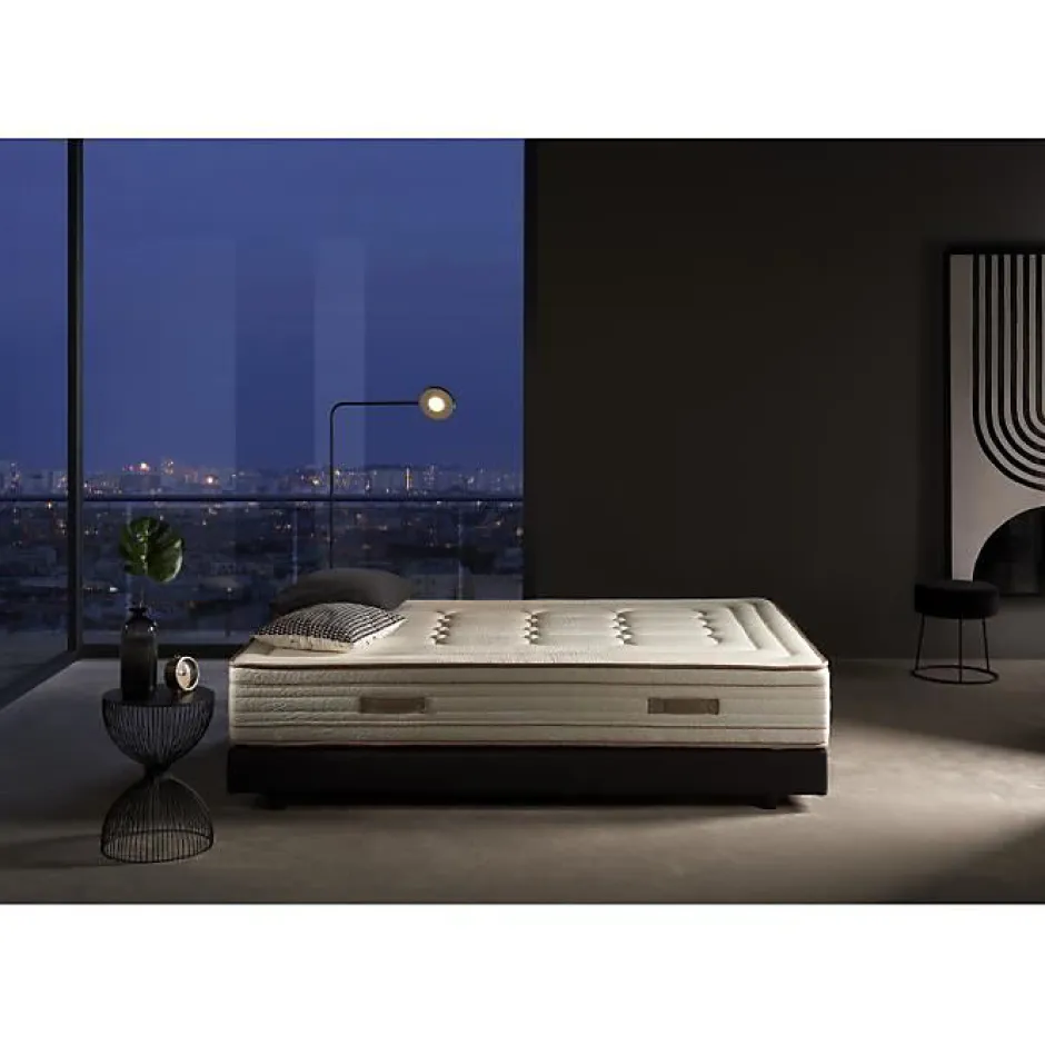 Eccox Matelas 200x200 cm ensachés hybride Bamboo Nuit epaisseur 30 cm +/- 2 Fermeté moyen élevé.