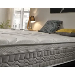 Eccox Matelas 90x190 cm Mémoire de forme Luxury Elite Argent H25 epaisseur 25 cm +/- 2 Haute Fermeté. Hot