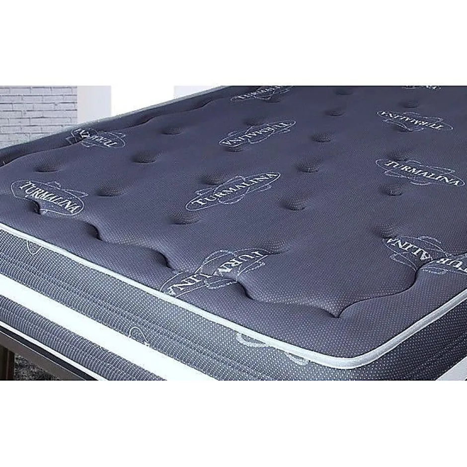 Eccox Matelas 180x200 cm Mémoire de forme Tourmaline Gris epaisseur 25 cm +/- 2 Haute Fermeté.