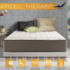 Simpur Low Cost Matelas 140x190 cm Natur Plus, mousse multizone, 30 cm, tissu stretch, 7 zones de confort, morphologique et excellente aération