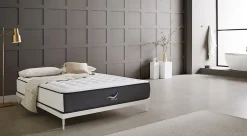 Simpur Low Cost Matelas 200x200 cm Simpur Sport, mousse HR multizone haute densité, 30 cm, soutien semi-ferme, confort et maintien optimal