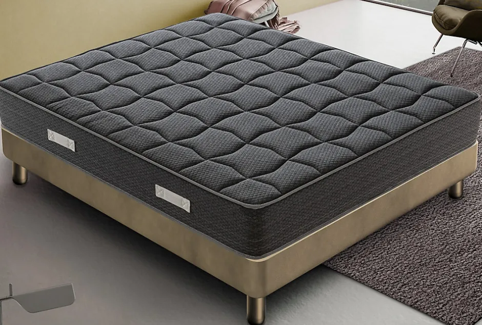 Materassiedoghe Matelas 160x190 en mousse à mémoire de forme - Epaisseur 20 cm - Orthopédique - Fabriqué en Italie - BlackMoon