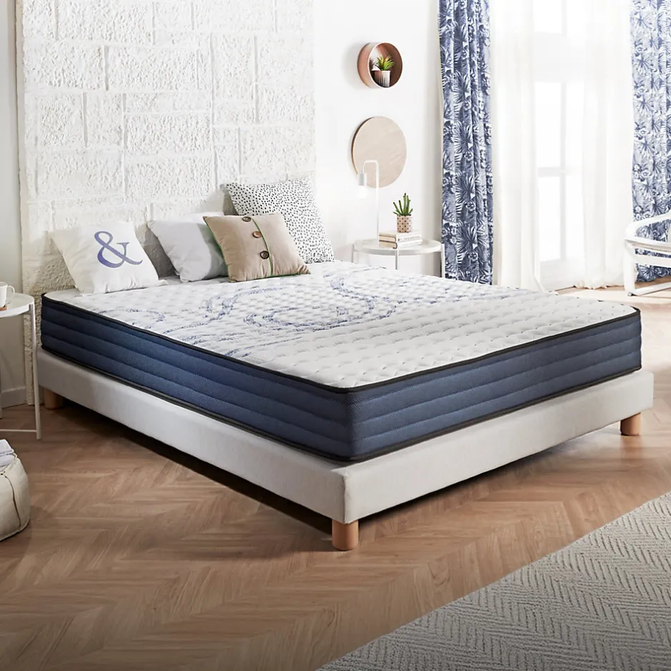 Naturalex Matelas 160x200 mémoire de forme - Épaisseur 21 cm - Blue Latex - 7 zones de confort - Hypoallergénique - Durable - Perfect Dream