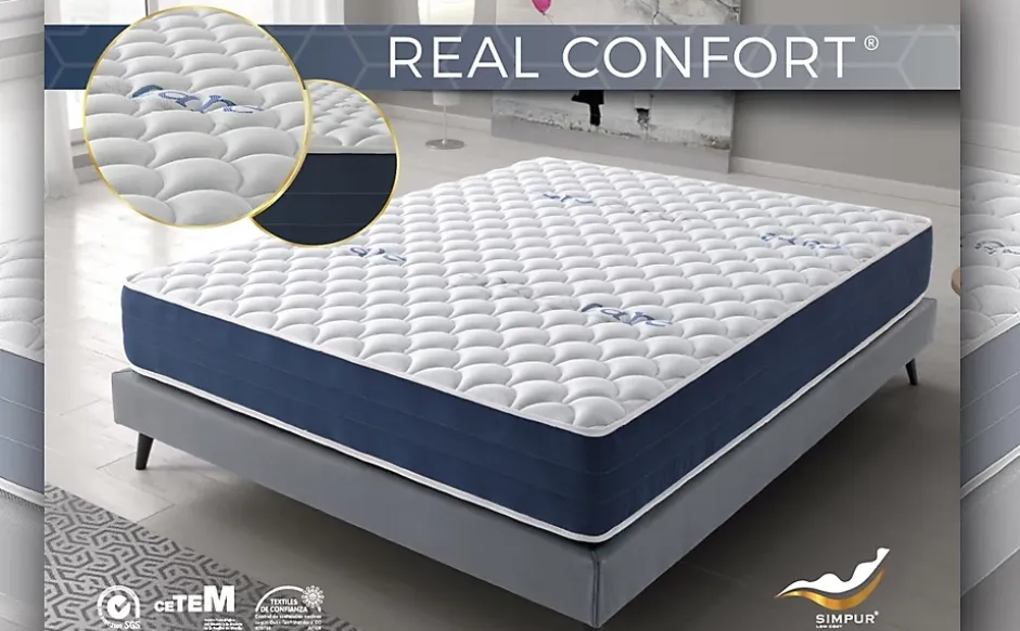 Simpur Low Cost Matelas 200x200 real confort - mousse à confort multizone visco soft épaisseur 25 cm - double face été-hiver Sale