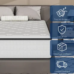 Teeno Matelas 160x200,Mousse 30 cm et ,réversible à Deux Faces entièrement utilisables Discount