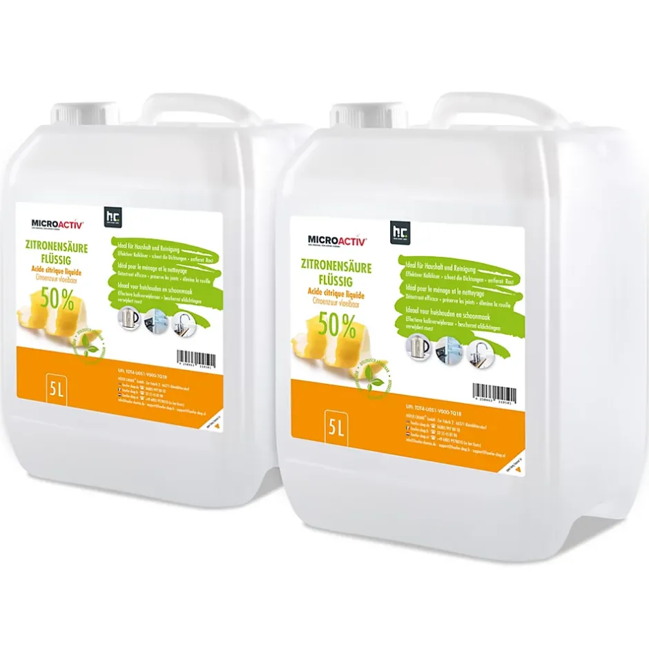 Höfer Chemie Microactiv Acide Citrique Liquide 50% Détartrant Polyvalent 2 x 5 L, Et Économique Hot