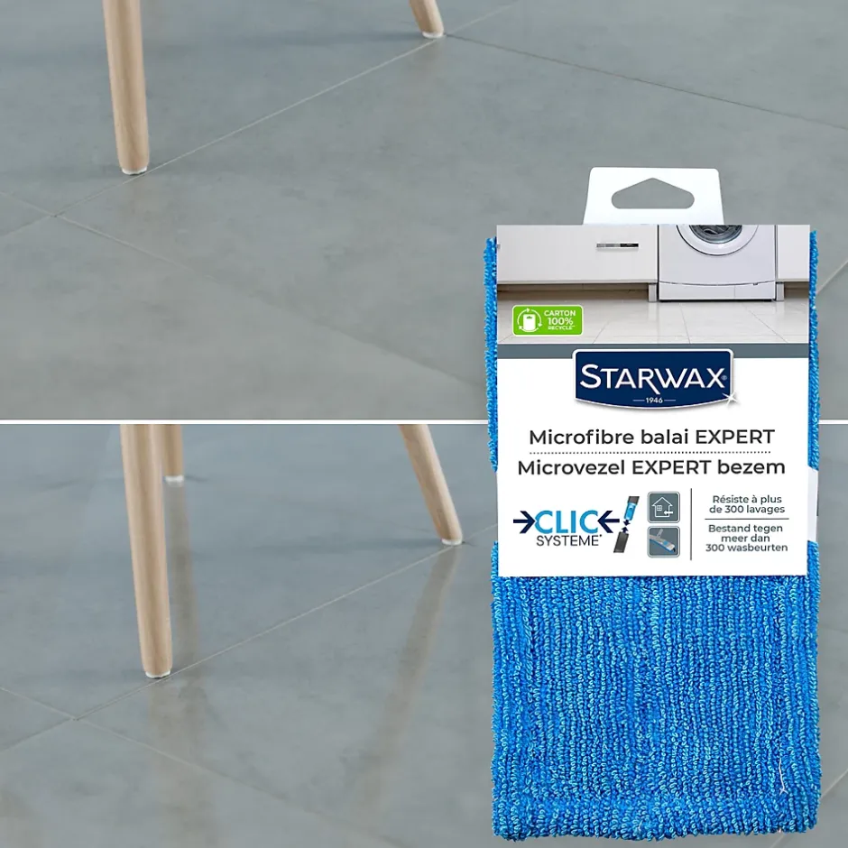 Starwax Microfibre pour balai Clic Système L.24 x l.12 cm Clearance