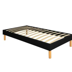 King Of Dreams Mina - sommier tapissier noir - pieds de 20 cm pour matelas 80x200 - 13 lattes - -