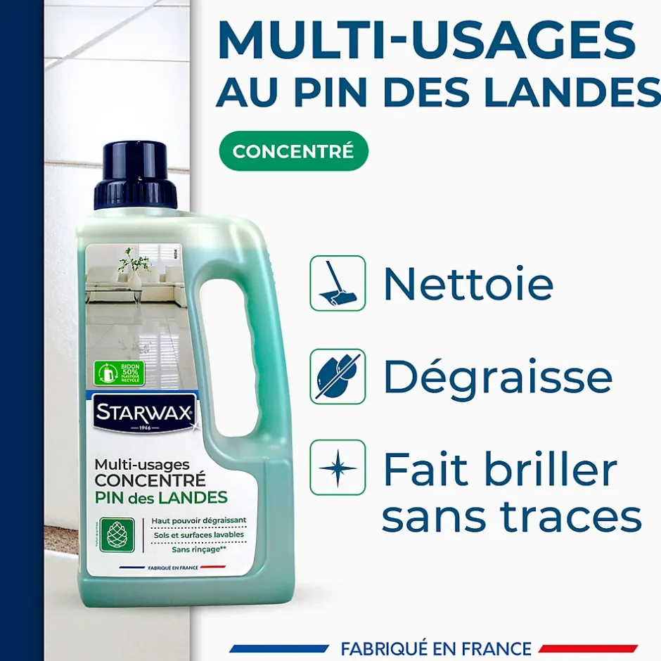 Starwax Nettoyant assainissant multi-usages senteur pin des landes 1L