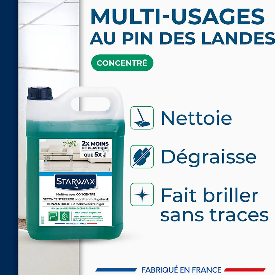 Starwax Nettoyant assainissant multi-usages senteur pin des landes 5L
