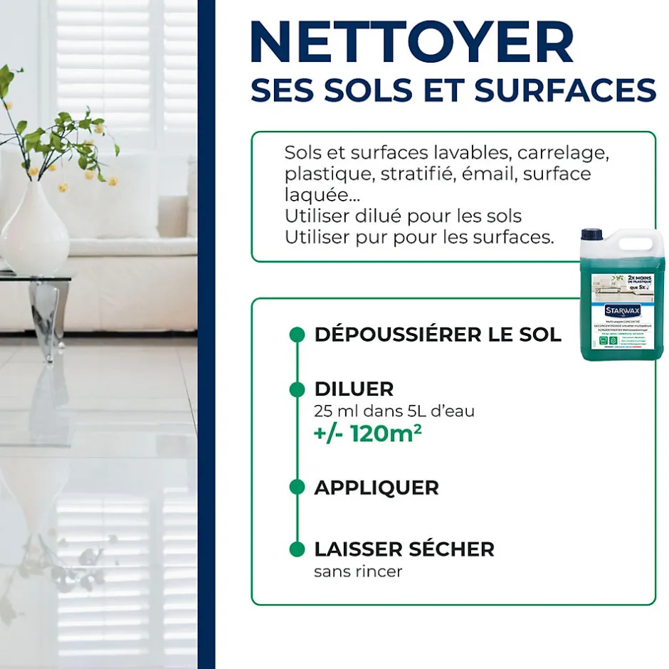 Starwax Nettoyant assainissant multi-usages senteur pin des landes 5L