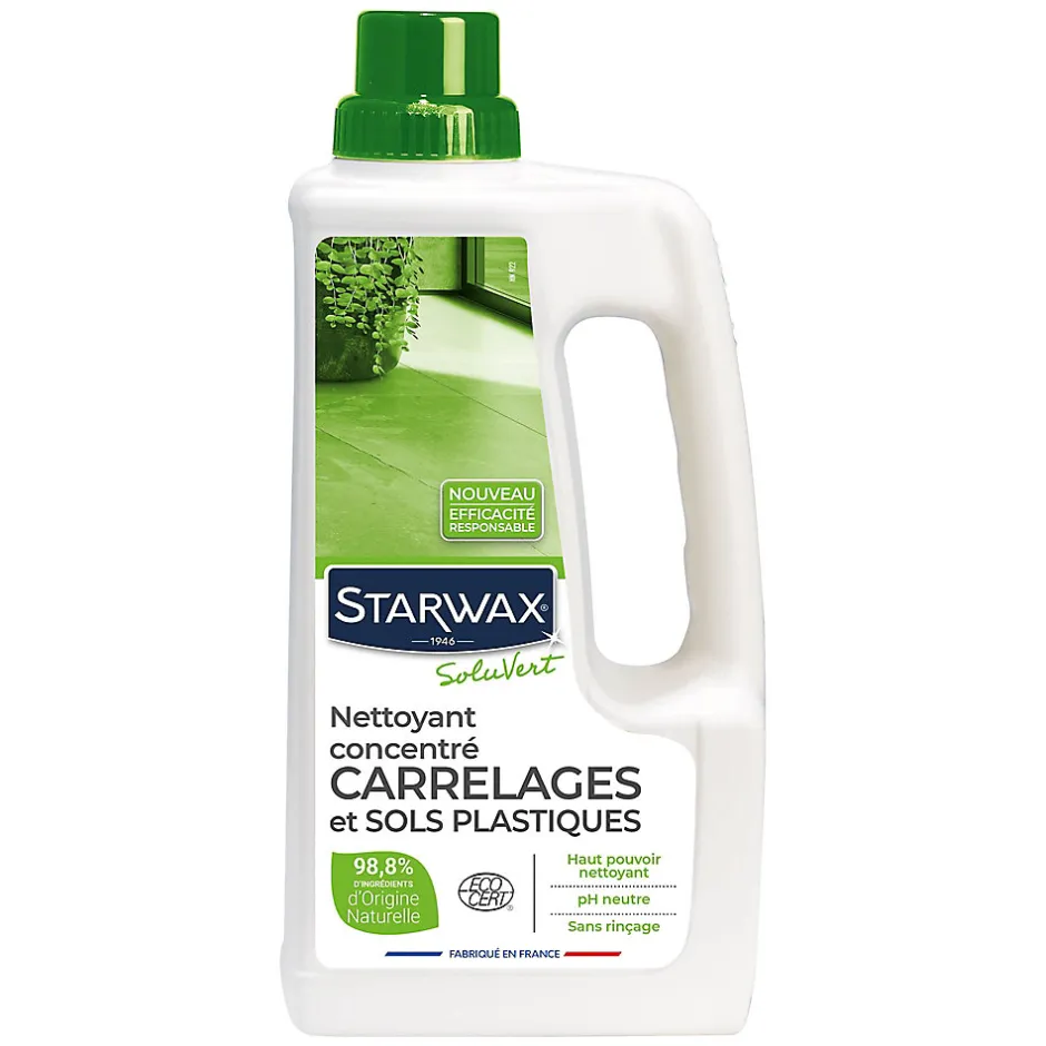 Starwax Nettoyant concentré carrelages et sols plastiques SoluVert 1L