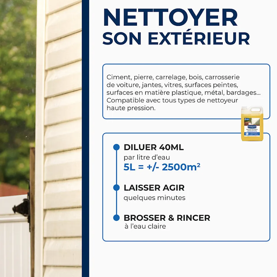 Starwax Nettoyant décrassant toitures, murs et sols gros nettoyage 5L